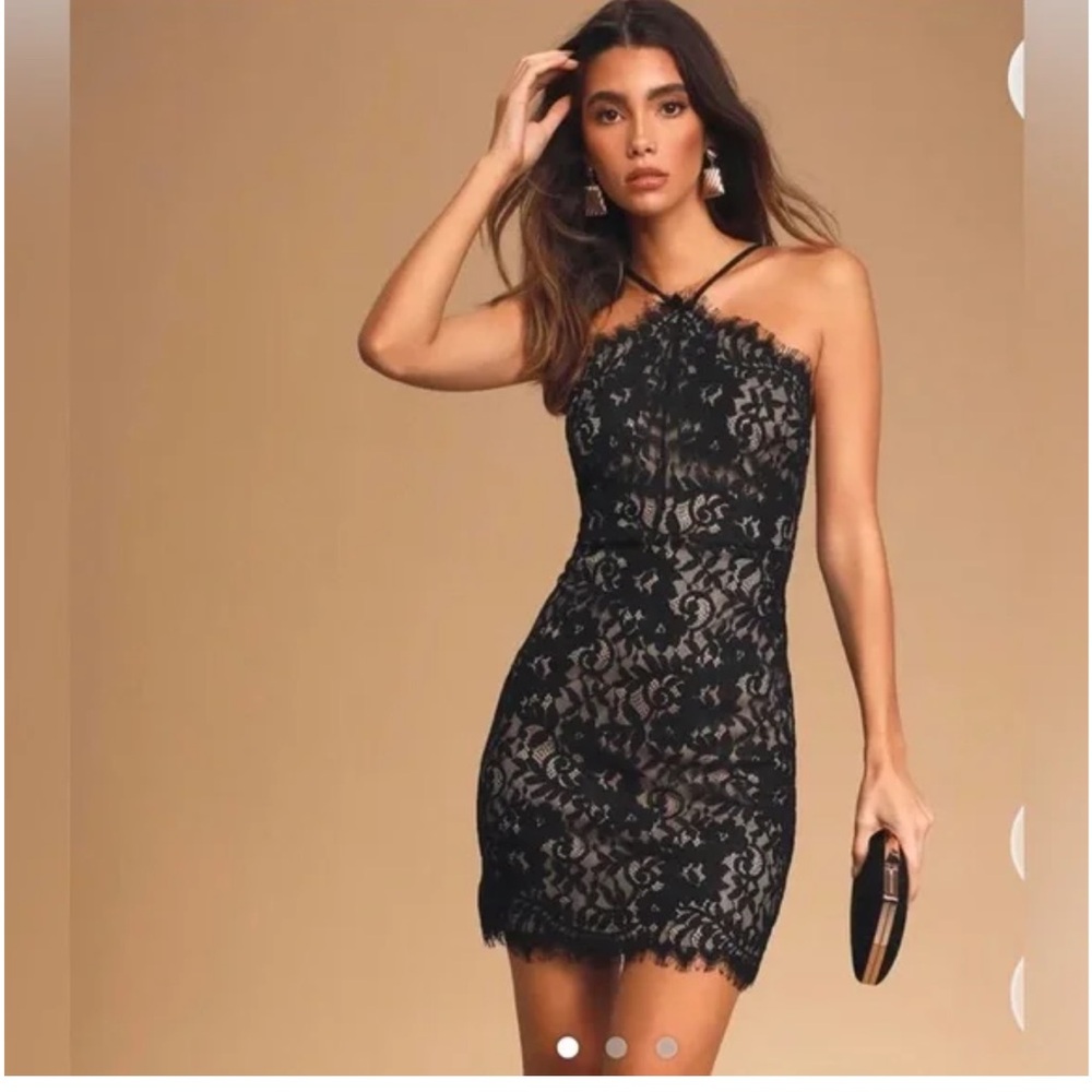 Lulus Women’s Black Lace Dress size XS excellent  condition